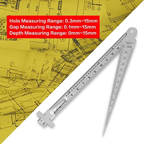 Scale Decal Mill Ruler Conical Type Set Stainless Steel Welding Conical Measuring Instruments Set for Testing ...