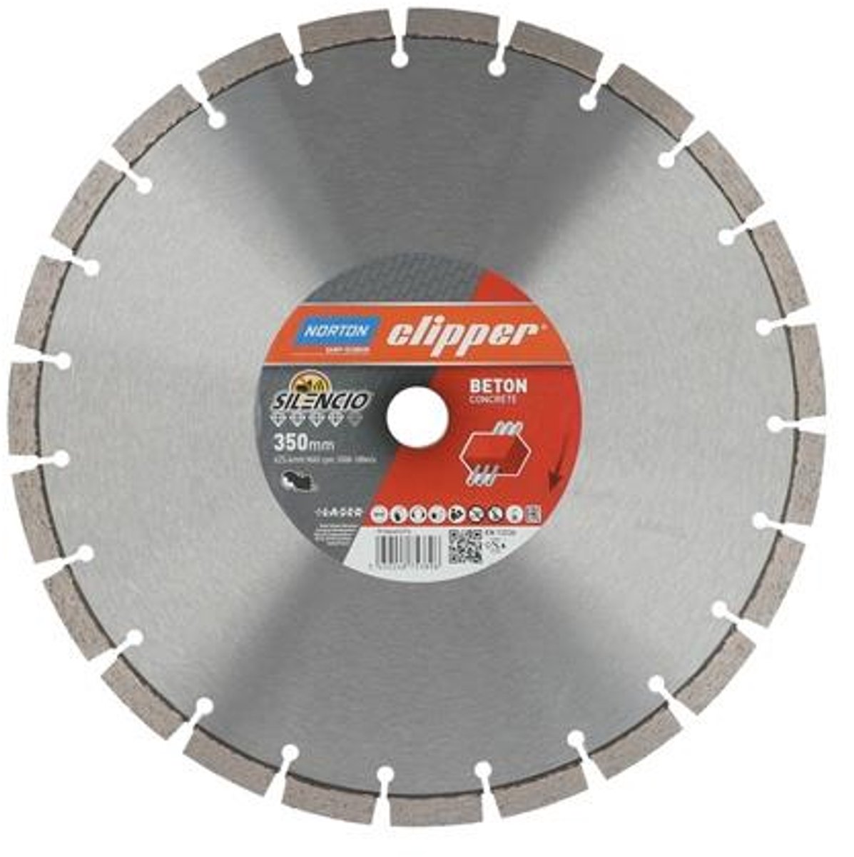 Opbouw naam diamantdoorslijpschijf D350mm boor.25,4mm voor doorslijpmachine seg.-B.2,8mm opn.25,4mm