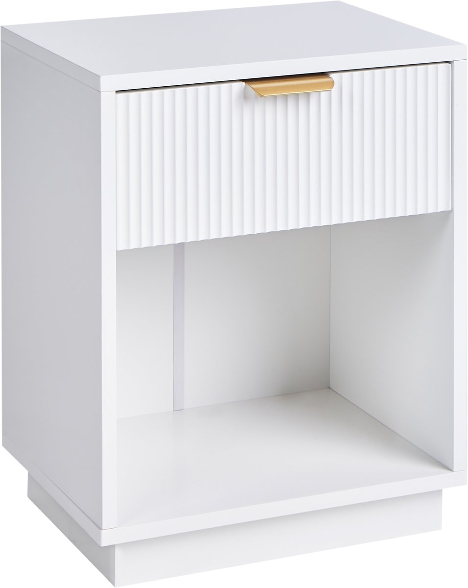 Beliani SUMMERVILLE - Nachtkastje - Lichthout - MDF Wit