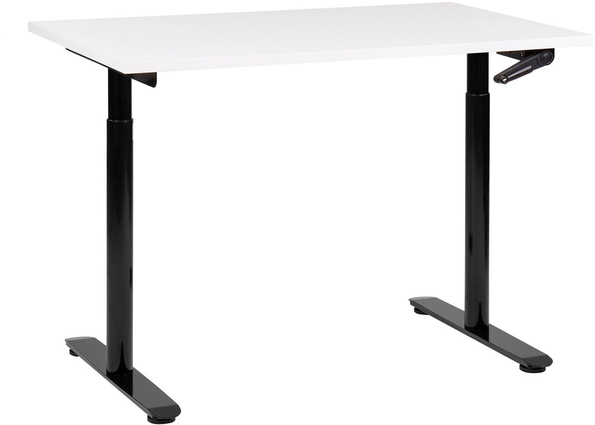 DESTINAS - Verstelbaar bureau - Wit/Zwart - 120 x 72 cm - Spaanplaat