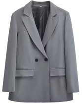 Oversized Blazer Dames - Colbert - Mode - Grijs - Maat M