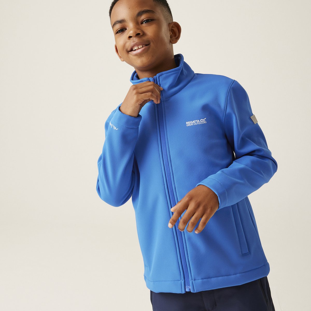 De Cera softshell wandeljas van Regatta kinderen Blauw