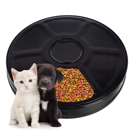 Golermo® Automatische Voerdispenser – Huisdier Voerbak met Timer, LED Display & 6 Compartimenten – 24H Automatisch Voeren voor Kat, Hond & Konijn - Golermo® - €26,95