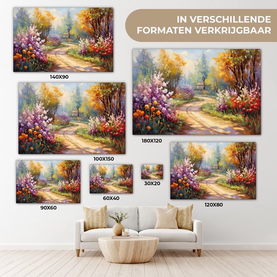 Peinture sur toile paysage 60x40 cm - Décoration rurale - Toile de Décoration murale pour chambre - Oeuvre Fleurs - Toile murale cuisine nature - Photo sur toile - Peinture de cuisine décoration de maison - Toile d'art