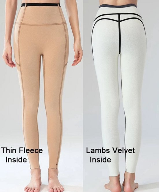 Dames Herfst en Winter Fleece Leggings Maat S - Hoge Taille Sport leggings, Fluwelen, Verdikt en Warme Hardlooplegging voor Koud Weer, Fitness, Outdoor en Sportkleding — afbeelding 5