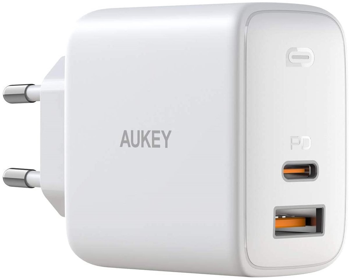Aukey - PA-F3S-WT Swift Series 32W 2-poort PD-wandoplader Wit