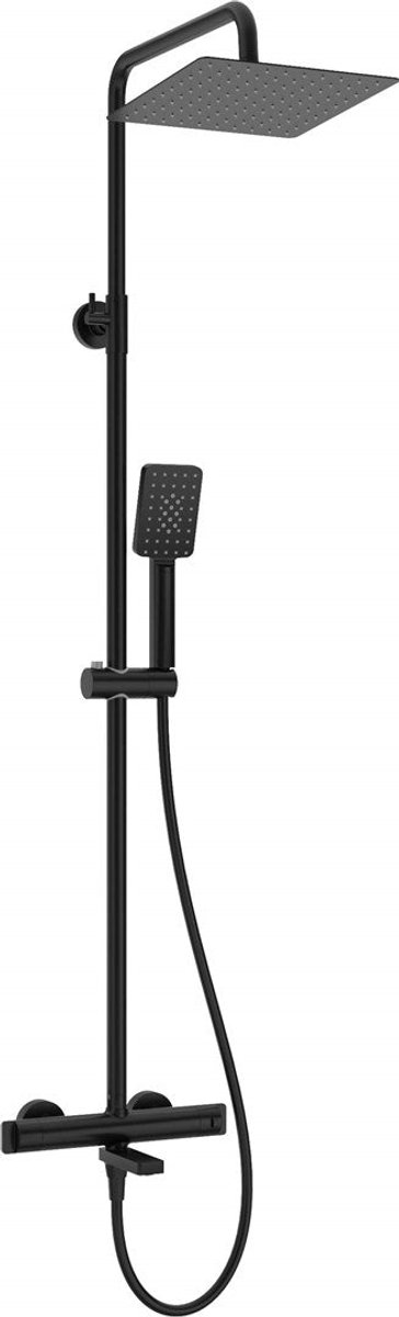 Rain shower with thermostatic bathtub faucet