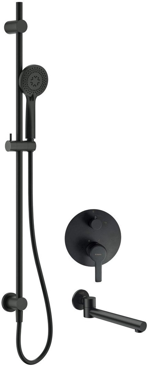Concealed shower set with bath spout