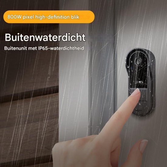EXCITAT Deurbel - Draadloze deurbel - met buitencamera - Waterdichte deurbel - Geschikt voor huis, tuin, winkel, restaurant — afbeelding 4