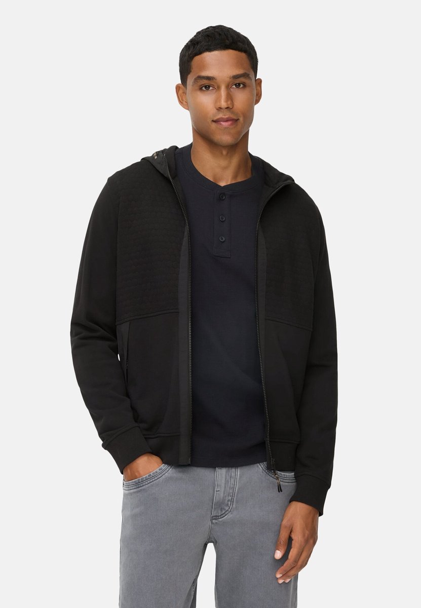 camel active Sweatjack met capuchon - Maat menswear-XXL - Zwart
