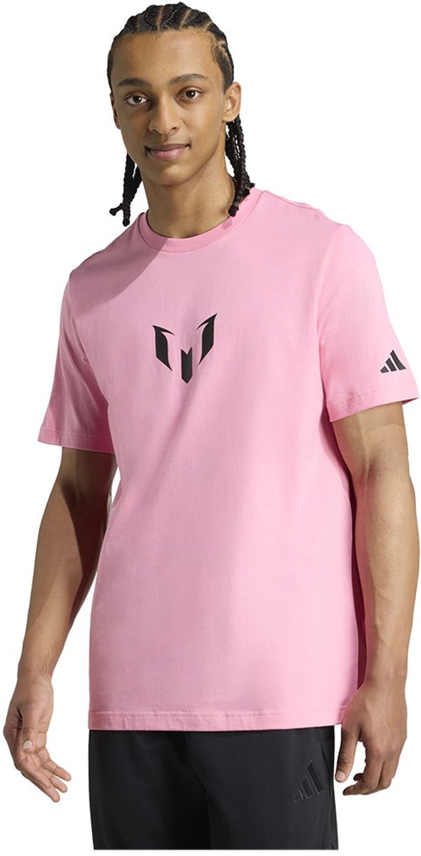 Adidas Messi Graphic T-shirt Met Korte Mouwen Roze XL Man