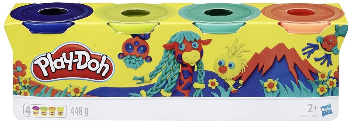 Play-Doh 4-pack Levendige kleuren - Potjes 85 gram - Boetseerklei — afbeelding 14
