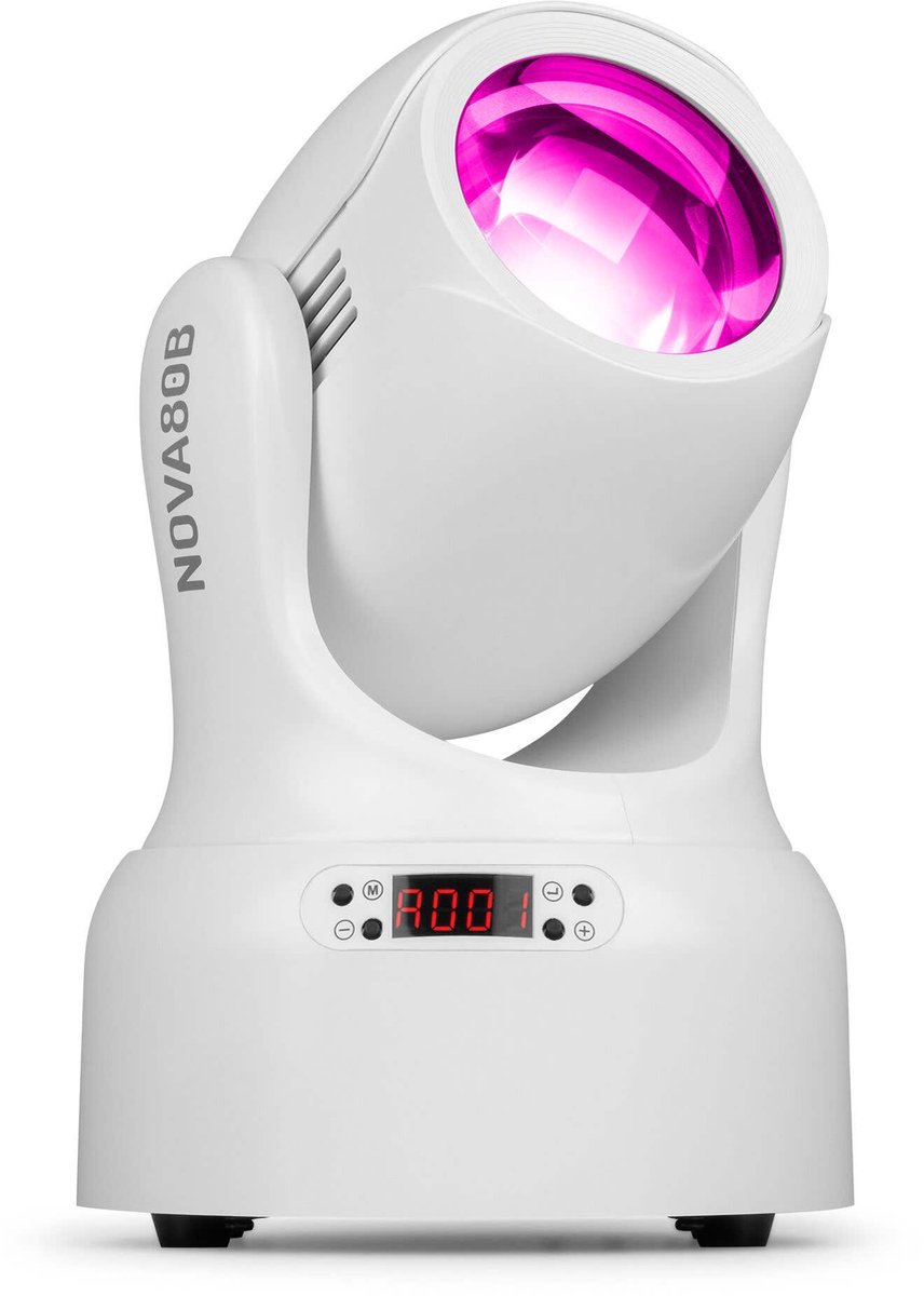BeamZ NOVA80B-WH beam moving head met prisma - 7 kleuren en 7 gobo’s - 80W - Wit