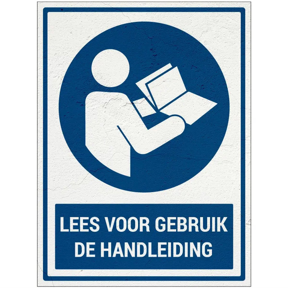 Lees voor gebruik de handleiding bord met tekst | Sign Again materiaal | 28 x 21 cm