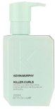 Lichtblauwe pompflacon van KEVIN.MURPHY Killer.Curls met de tekst 'Anti-frizz curl defining crème' en '200 mL 6.7 Fl. Oz. Liq e'.