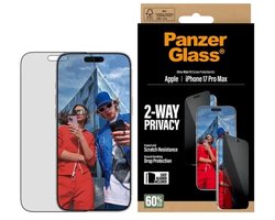 PanzerGlass Screenprotector geschikt voor Apple iPhone 17 Pro Max Glazen | PanzerGlass Ultra-Wide Fit Privacy Screenprotector Privacy - Case Friendly - Zwart