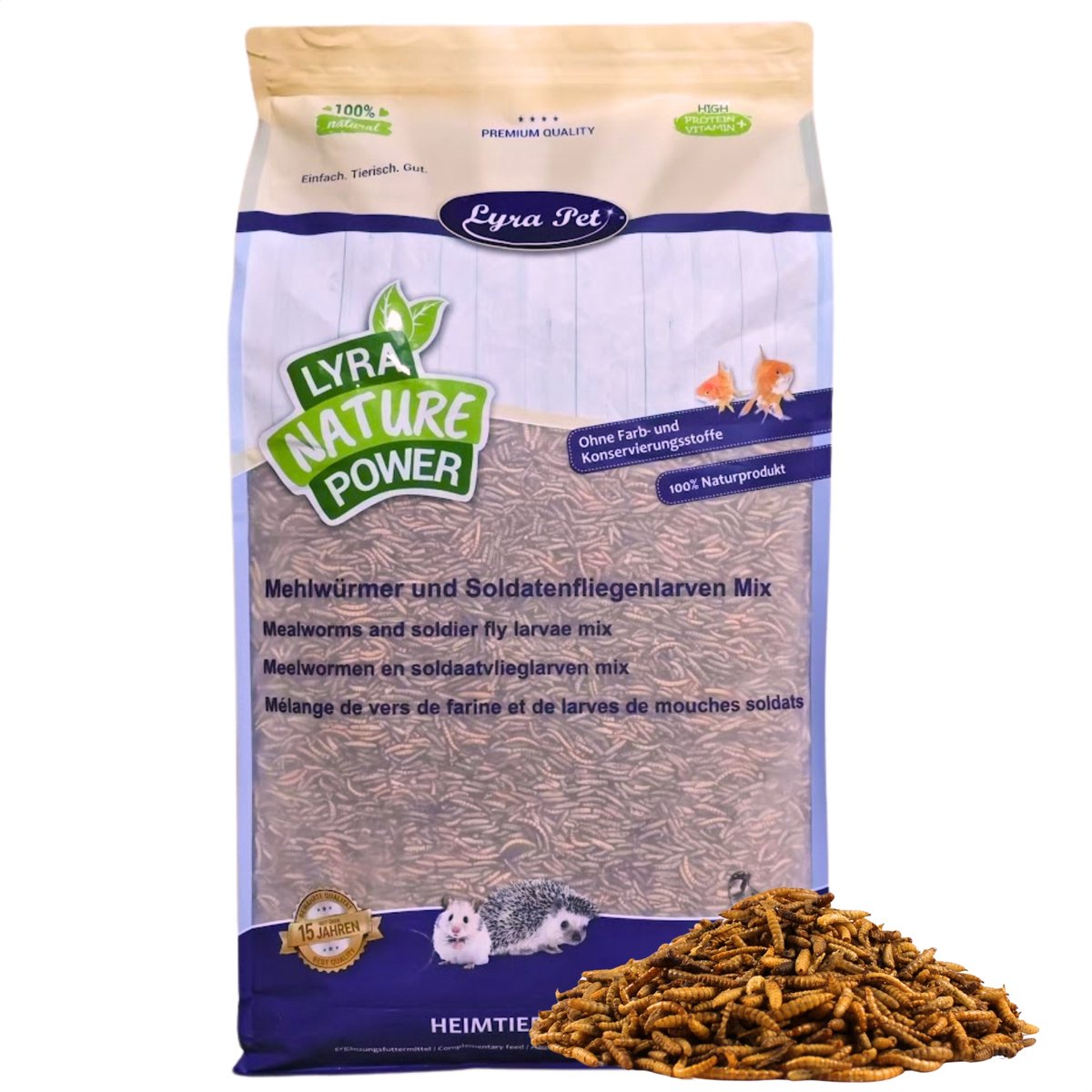 5 kg Lyra Pet® meelworm/soldaatvlieglarvenmix