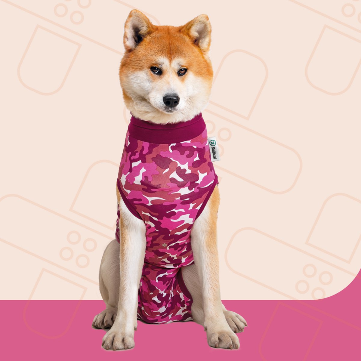 Bol.com Suitical Herstel Shirt Hond Roze Camouflage L aanbieding