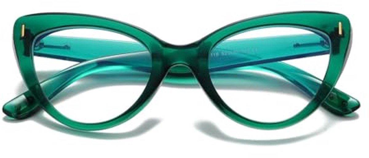 Leesbrillen Dames Cat Eye Groot Frame, Modieus en Oversized, Anti-Blauw Licht - 3 Paar