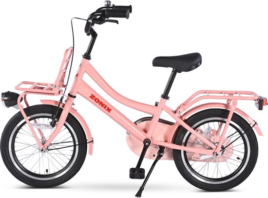 Zonix Meisjesfiets 16 Inch Pastel Roze Kinderfiets Transport Voor Meisjes Van 4 Tm 6 Jaar Geschikt Voor Kledingmaat 100-115 van Zonix — afbeelding 3