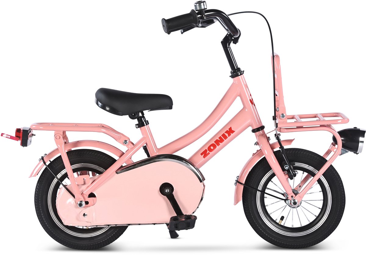 Zonix Meisjesfiets 12 Inch Pastel Roze Kinderfiets Transport Voor Meisjes Van 2 Tm 4 Jaar Geschikt Voor Kledingmaat 90-105
