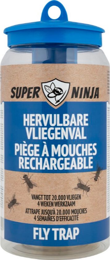 Super Ninja Vliegenval - Vliegenvanger voor Buiten - Zeer Effectieve Vliegenval met Ecologische Lokstof - Milieuvriendelijk & Gemakkelijk te Gebruiken