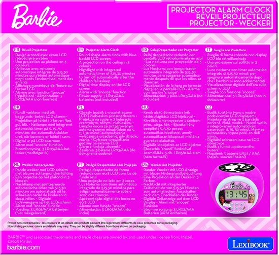 Barbie Projector Wekker met Timer van Barbie — afbeelding 5