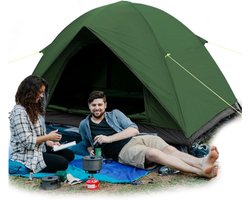Ultralichte Kampeertent Voor 2-4 Personen - Waterdichte Dome Tent - Snelle Opzet - Compacte Tent Met Kleine Pakmaat - Ideaal Voor Camping Fietsvakantie Outdoor Hiking En Festival