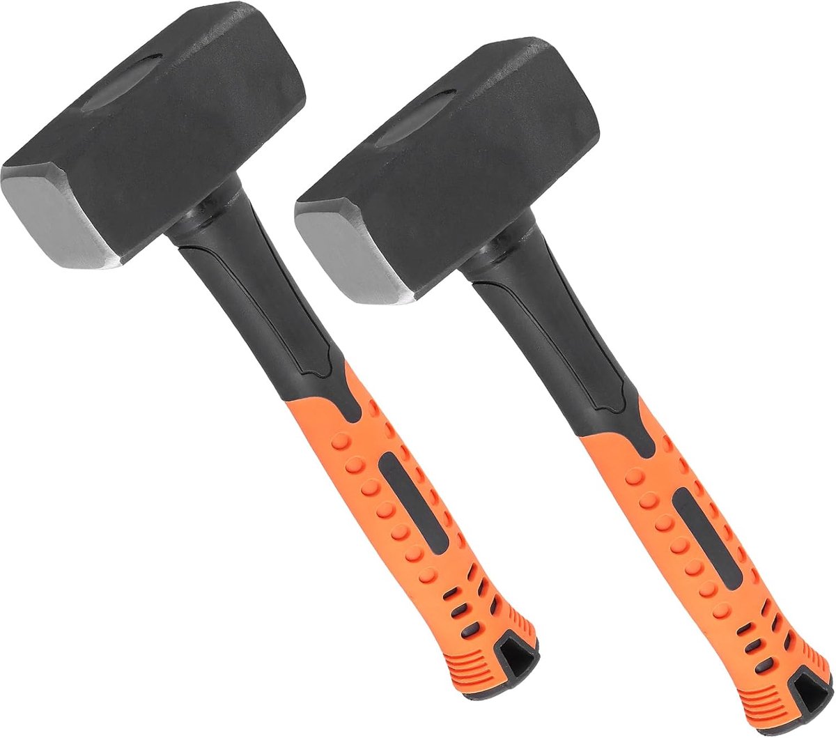 2 pieces 1500 g thumb hammer - 1500 g sledgehammer - fibreglass handle - Sledge Hammer - breakdown hammer - 26.5 cm long breakage hammer - oranje