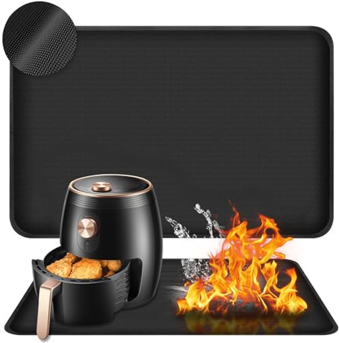 Hittebestendige Airfryer Mat 60 x 40 cm - Vuurvast, Antislip en Waterdicht