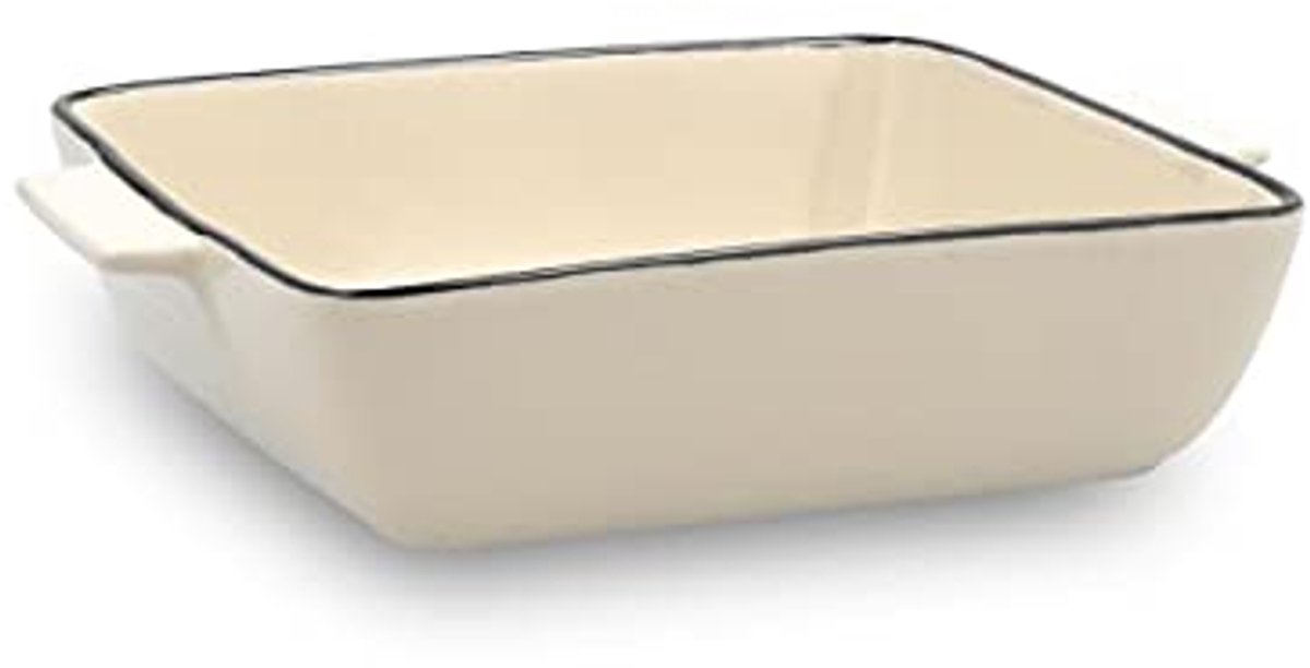 Vierkante ovenschaal van aardewerk 20 x 16,5 x 4,5 cm - Ideaal voor koken en serveren