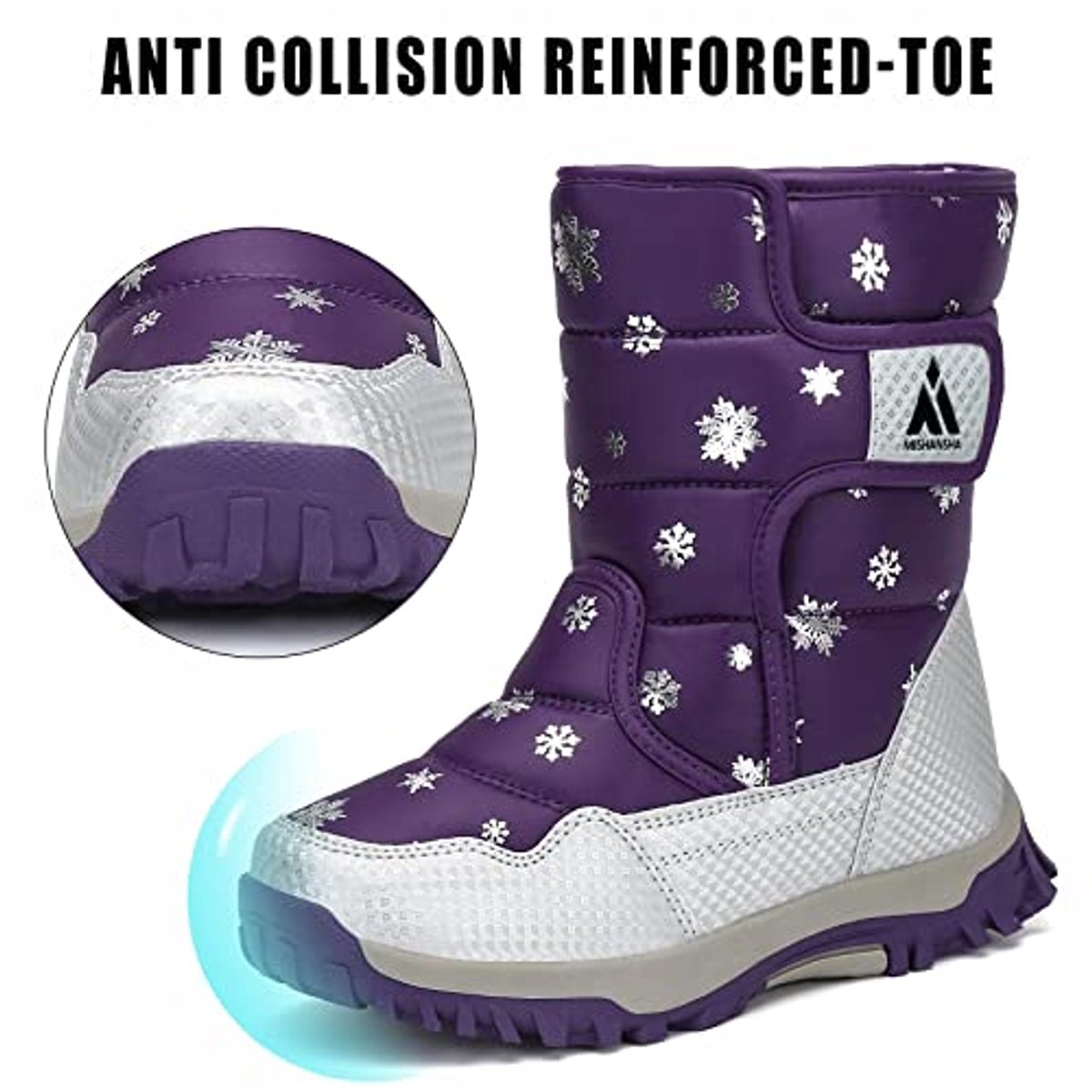 Sneeuwlaarzen voor Kinderen Antislip Warm Gevoerd Outdoor Paars