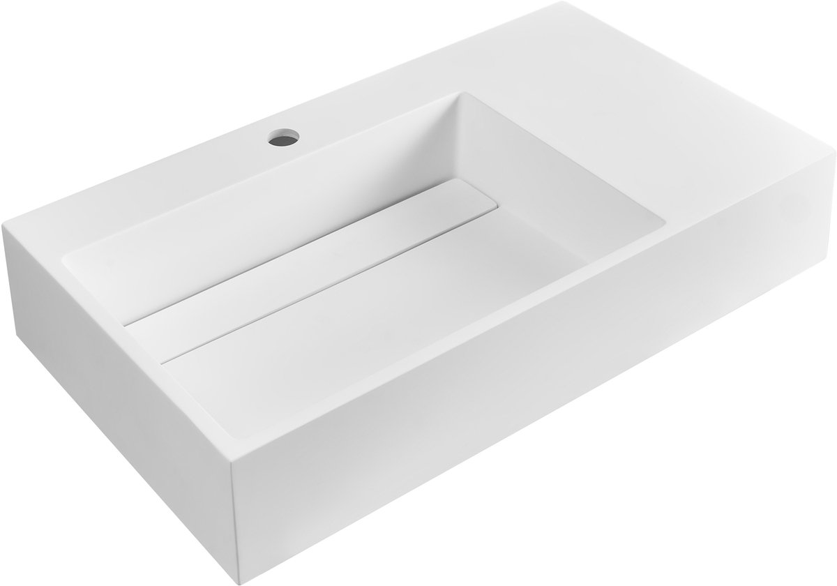CUSCO - Wastafel - Wit - 75 x 43 cm - Mineraalgietwerk
