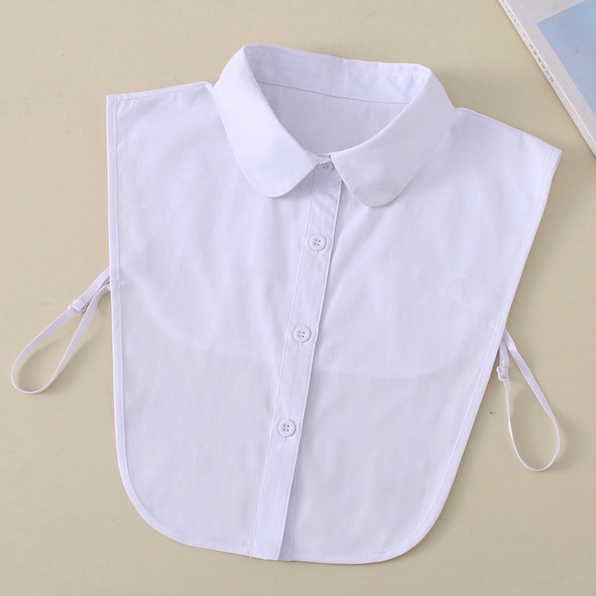 Jonyx - Blousekraag - Los kraagje - Nepkraag - Rond - Onder kleding - Katoen - Wit