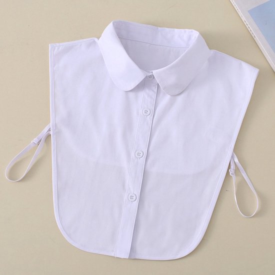 XEPST 1 x blouse, opstaande kraag, V-hals, blousekraag, inzetstuk voor dames, afneembaar, halve blouse, halve blouse, halve blouse, afneembare kraag, voor dames, Wit., Eén maat