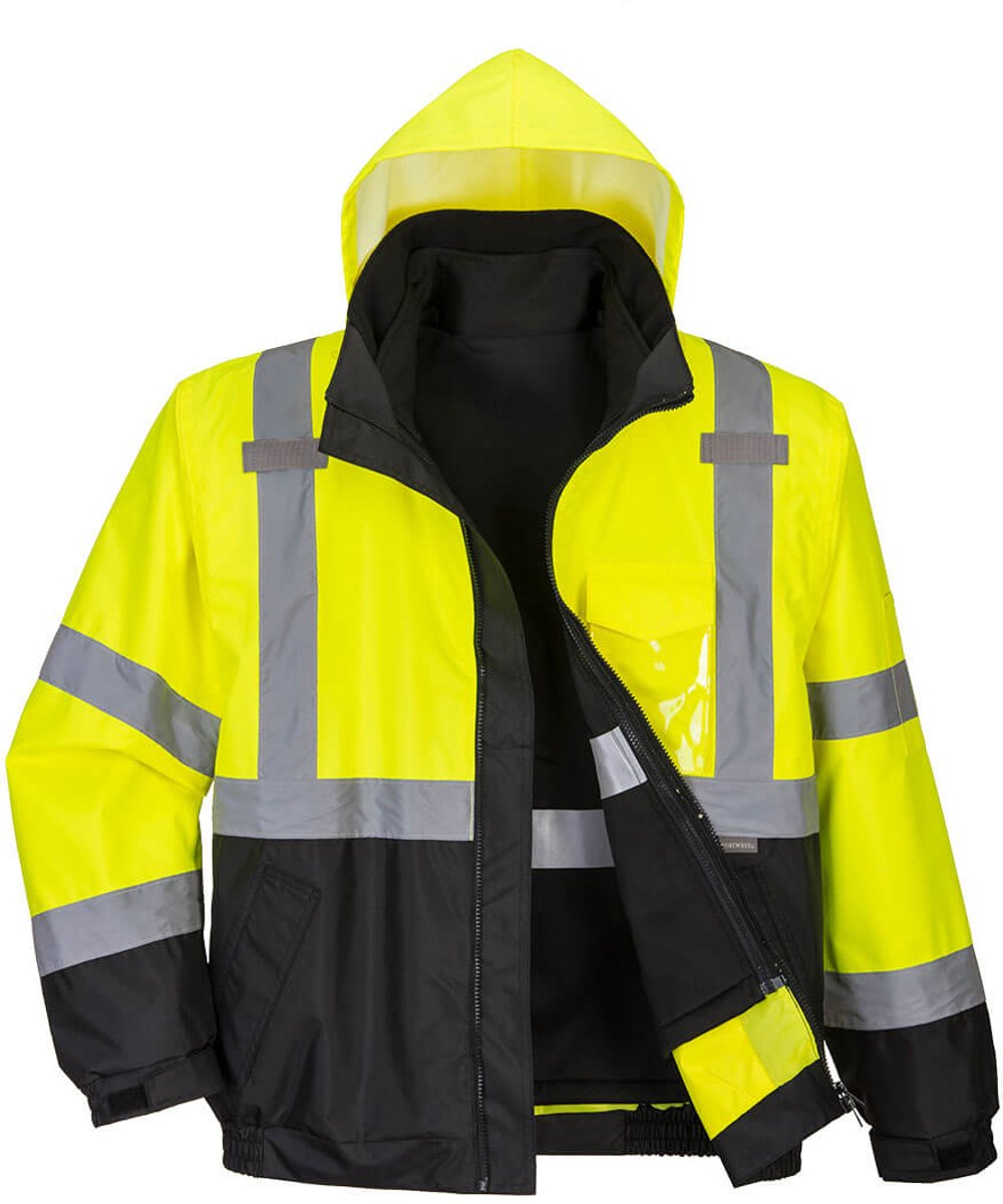 Portwest Hi-Vis Premium 3-in-1 Premium Contrast Bomberjack S365 Zwart