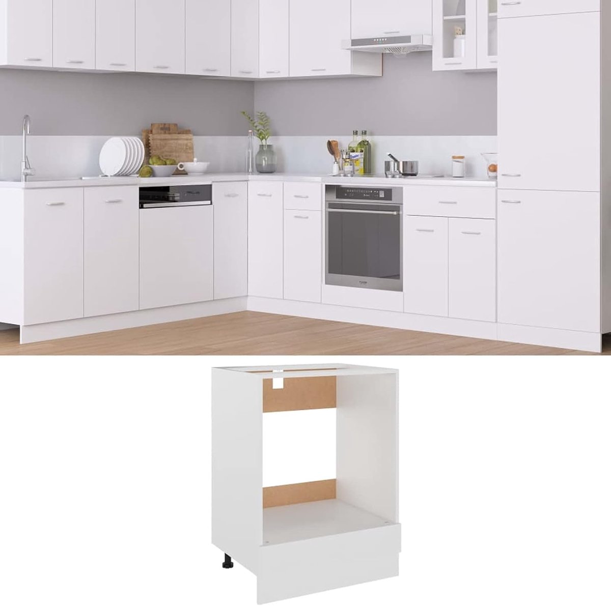 Witte Ovenkast 60x46x81,5 cm - Keukenunit voor Oven