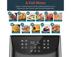 Digitaal Touchscreen Airfryer 5.8QT met 11 Voorgeprogrammeerde Instellingen
