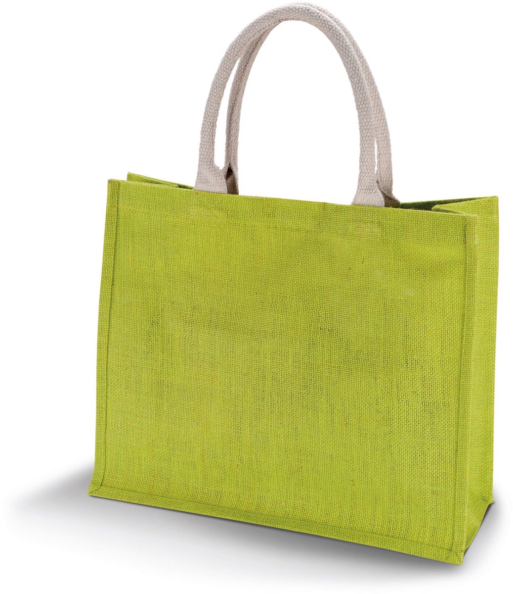 Kimood Jute Strandtas KI0219 - Lime - One size