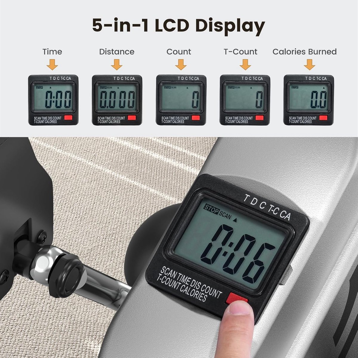 Mini Pedaaltrainer met LCD-display voor Thuisgebruik - afbeelding 2