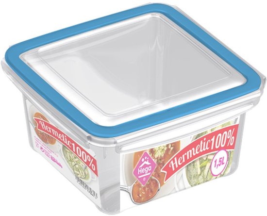 Foto: Hega hogar vershoudbakje 10x 1 5 liter transparant blauw kiev serie luchtdicht vershouddoos bakjes mealprep voedsel bewaren