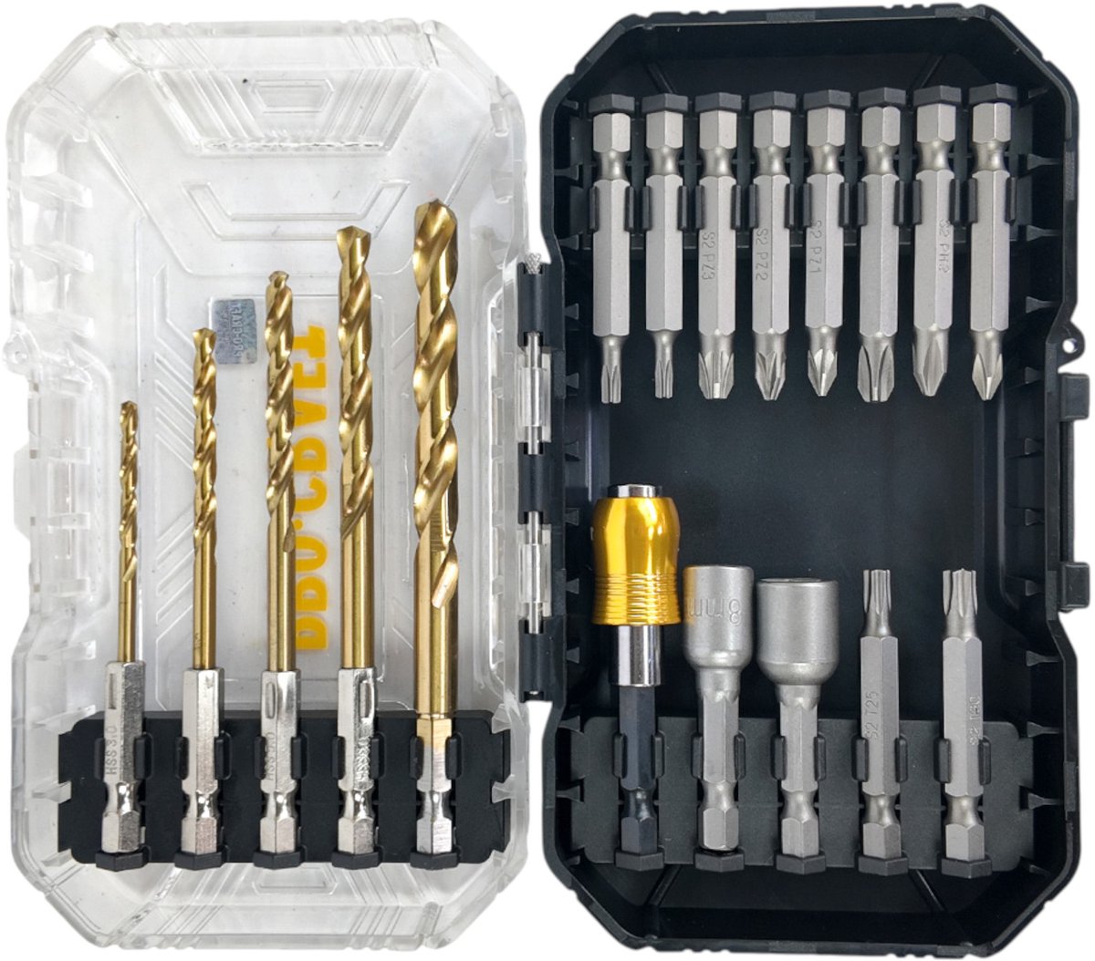 Procraft DBS-18 bit- en boorset 18-delig S2-staal Phillips / Pozidriv / Torx