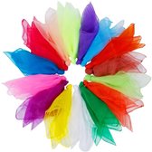 EXCITAT Vierkant jongleerdoek - chiffon - geschikt voor kleuters, kindervoorstellingen en volwassenvoorstellingen - 60x60 cm - 15 stuks