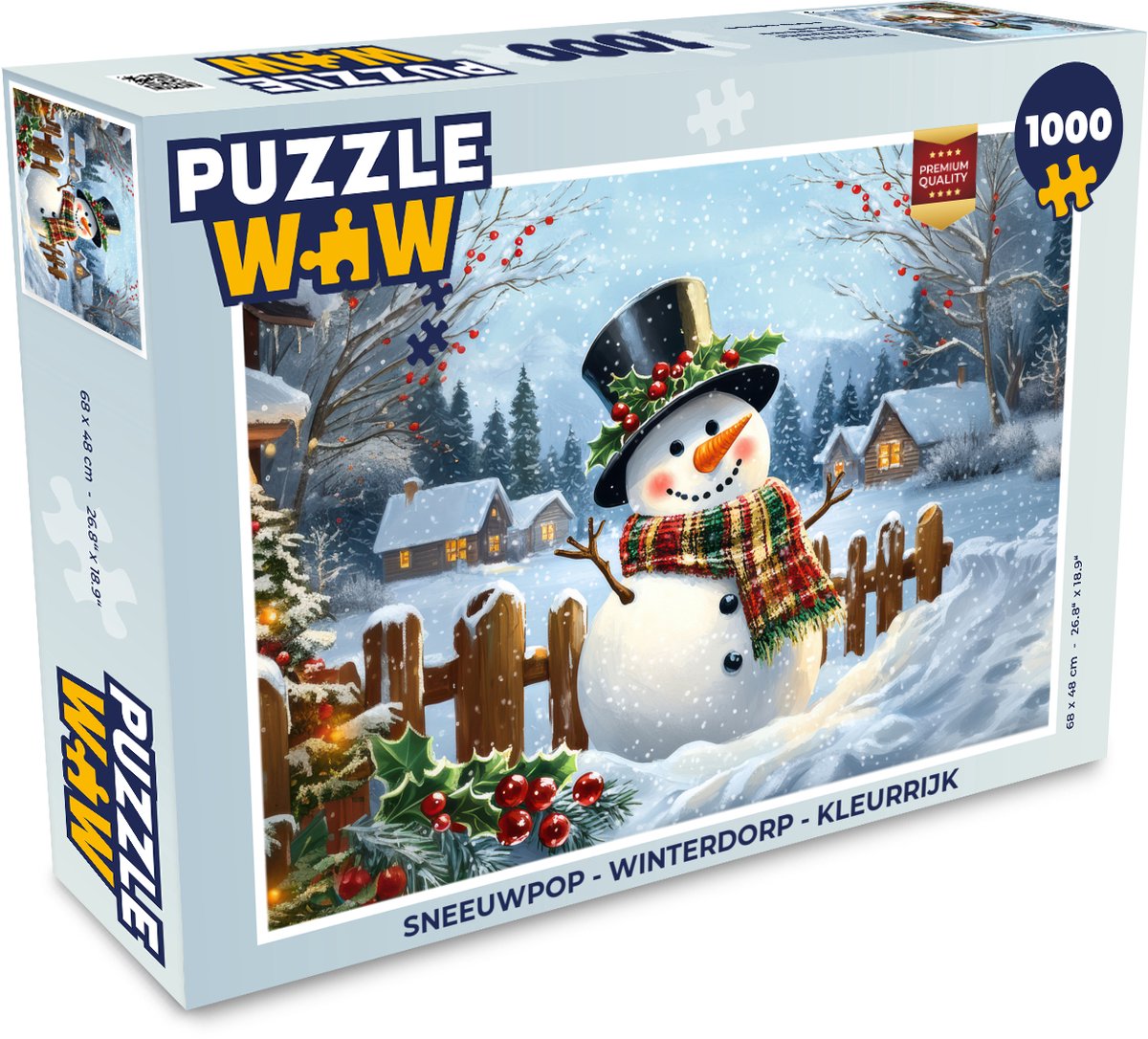 Sneeuwpop - Winterdorp - Kleurrijk
