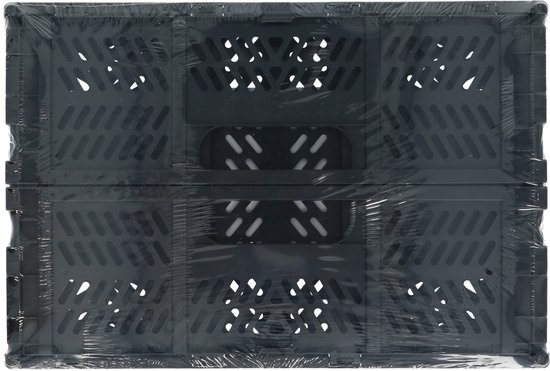 Dresco Fietskrat - Compact inklapbaar - Voor voordrager/bakkersrek of bagagedrager -17 Liter - 43x29x16 cm - Geperforeerde bodem van Dresco — afbeelding 2