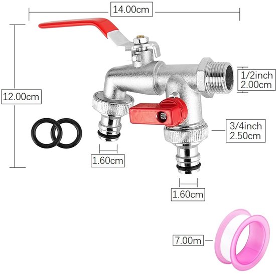 gadom tuinslang splitter, 2 weg slang Tap Connector, Outdoor Double Y