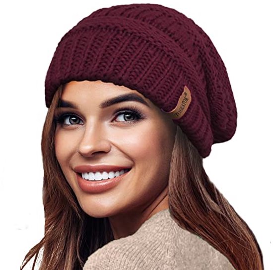 Creekstone Satijnen Gevoerde Beanie, Wintermuts voor Dames en Heren, Gebreide Muts met Zijden Voering voor Haar, Warme Zachte Skihoed Uniseks (DE/NL/SE/PL, Alfabetisch, One size, Donkerblauw