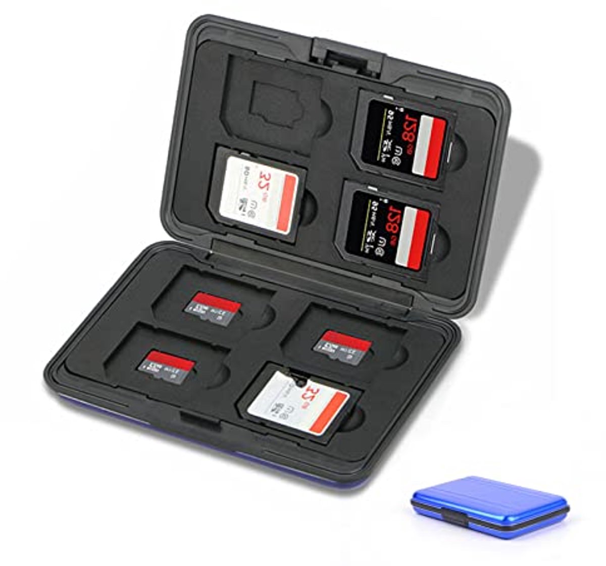Waterdichte opbergdoos voor 8 SD- en 8 Micro-SD-kaarten - Draagtas voor geheugenkaarten