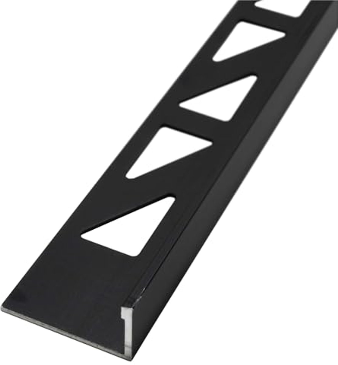 Aluminium Tegelrail Hoekprofiel - Geanodiseerd Zwart 2m x 12,5mm