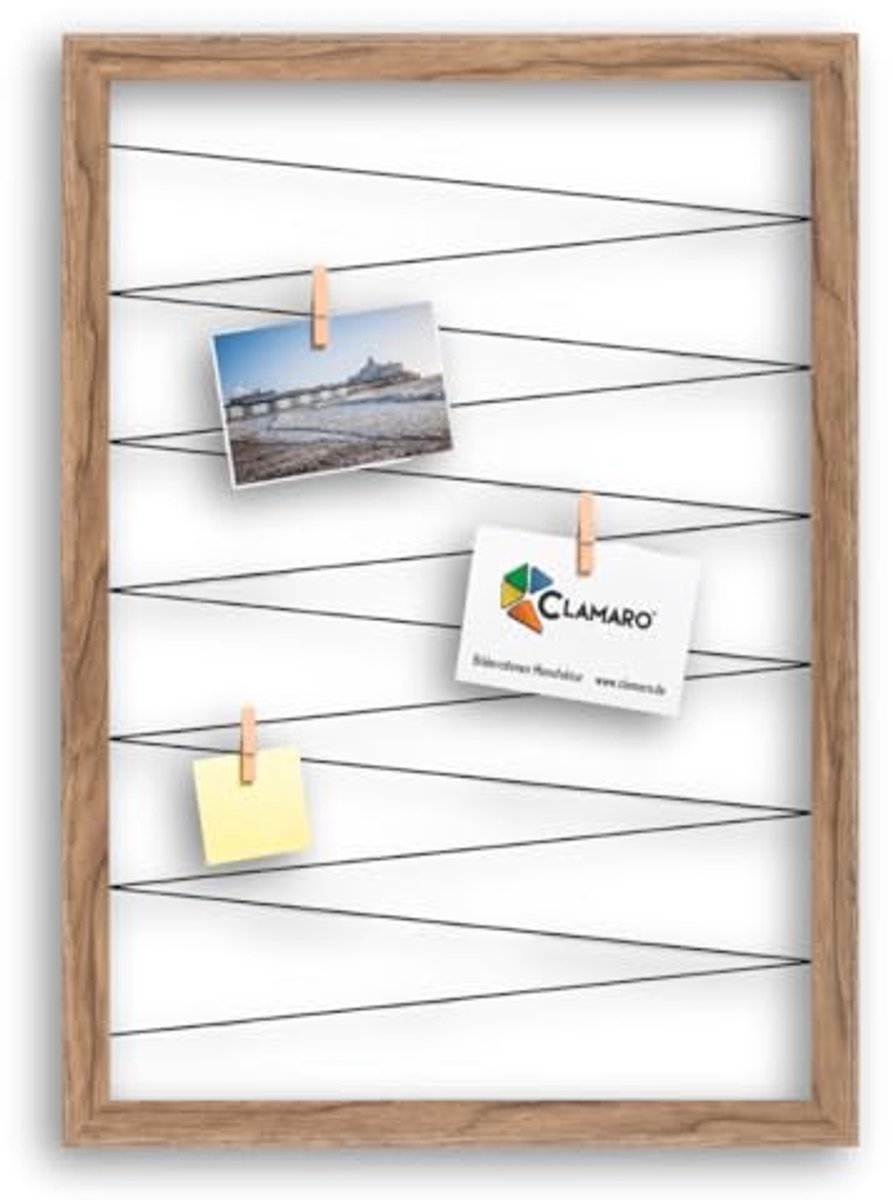 Fotolijst Collage Flex 50x70 cm | Houten Klemmen en Elastieken | Presentatie van Foto's en Ansichtkaarten